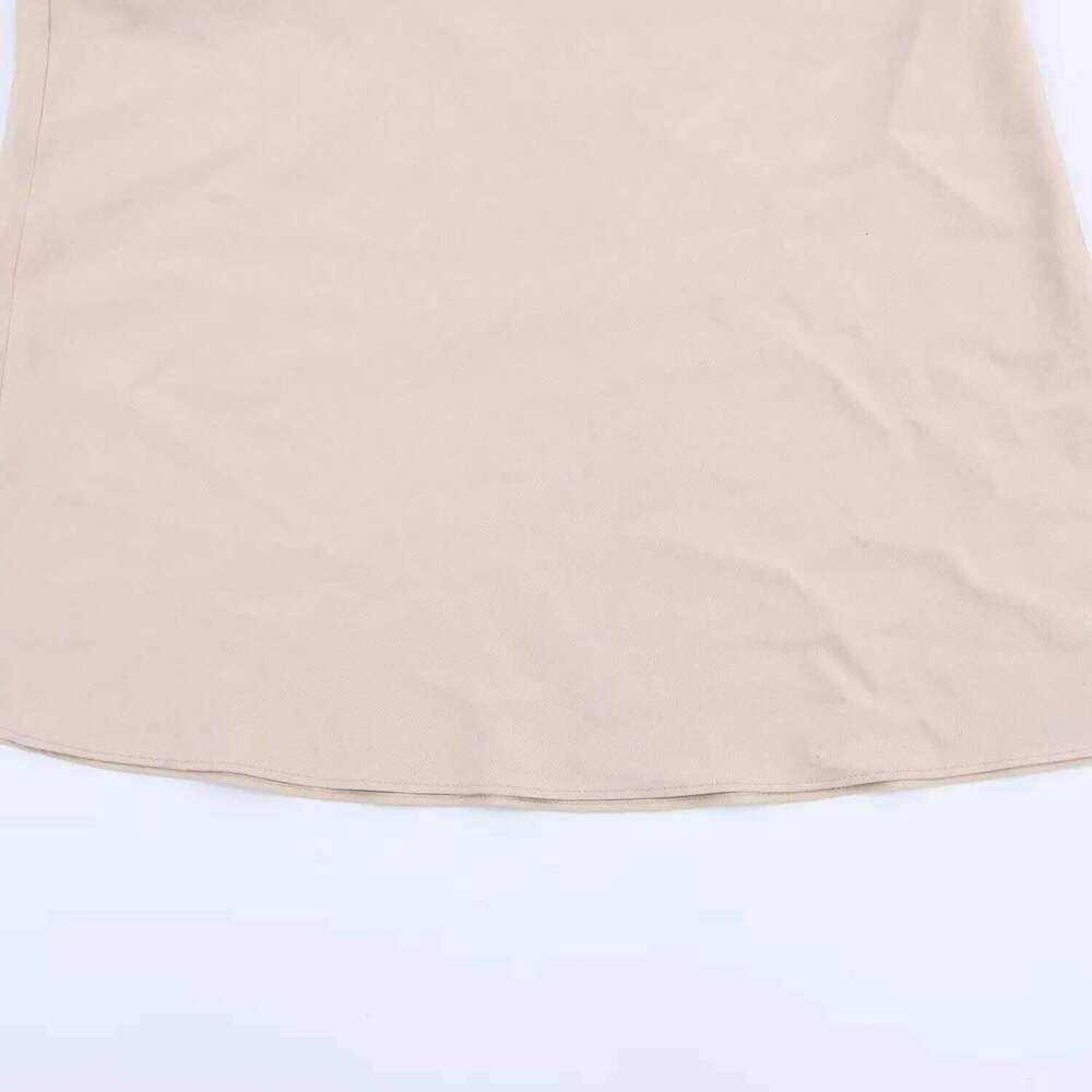 Womens Elegant Sexy Contrast Color Blocked Cowl Neck Sleeveless Spaghetti Strap Mid Length Dress With Asymmetric Straps