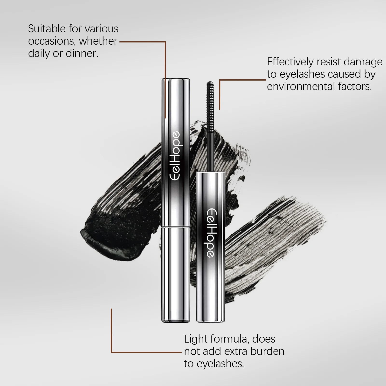 Eelhope 4g Eyelash Lengthening Mascara 4d Curly Thicken Eye Lash Long Lasting Makeup Waterproof Fast Dry Black Curling 250606