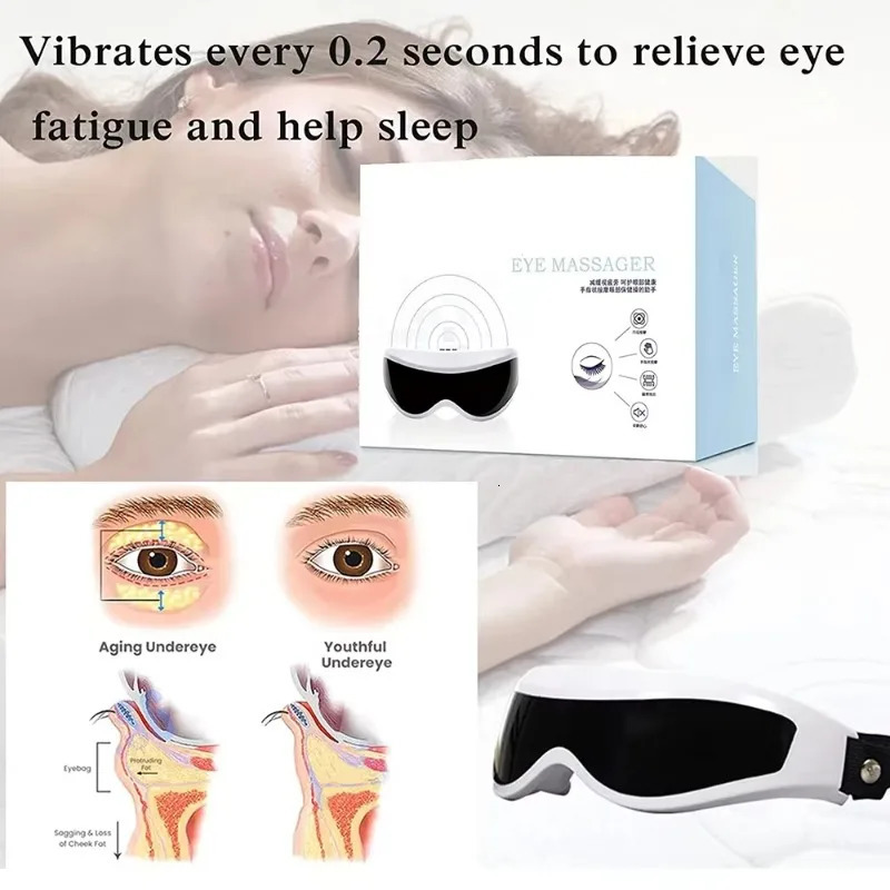 Electric Eye Massager Eye Care Massage Adjustable Buckle Eye Massage Instrument 22 Magnets Eyestrain Relief HealthCare 250612