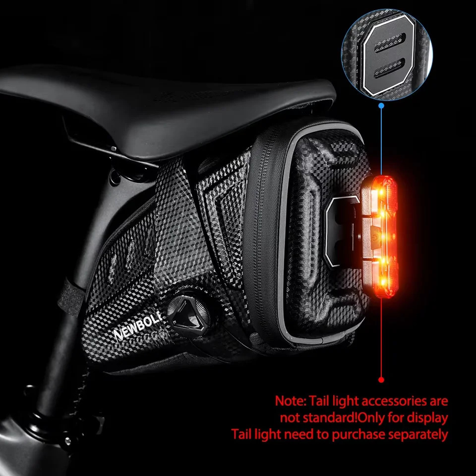 BOLER Waterproof Bicycle Saddle Bag EVA Hard Shell Road Bicycle Tail Bag Reflective Striped Bike Rear Bag Bike Accessories 250610
