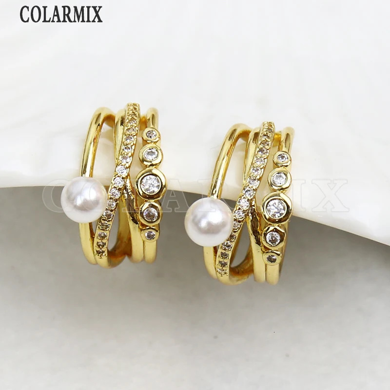 8 Pairs Arrival Pearl Ear Clips 18k Gold Plated Clip On Earrings Gift for Women 31296 250610