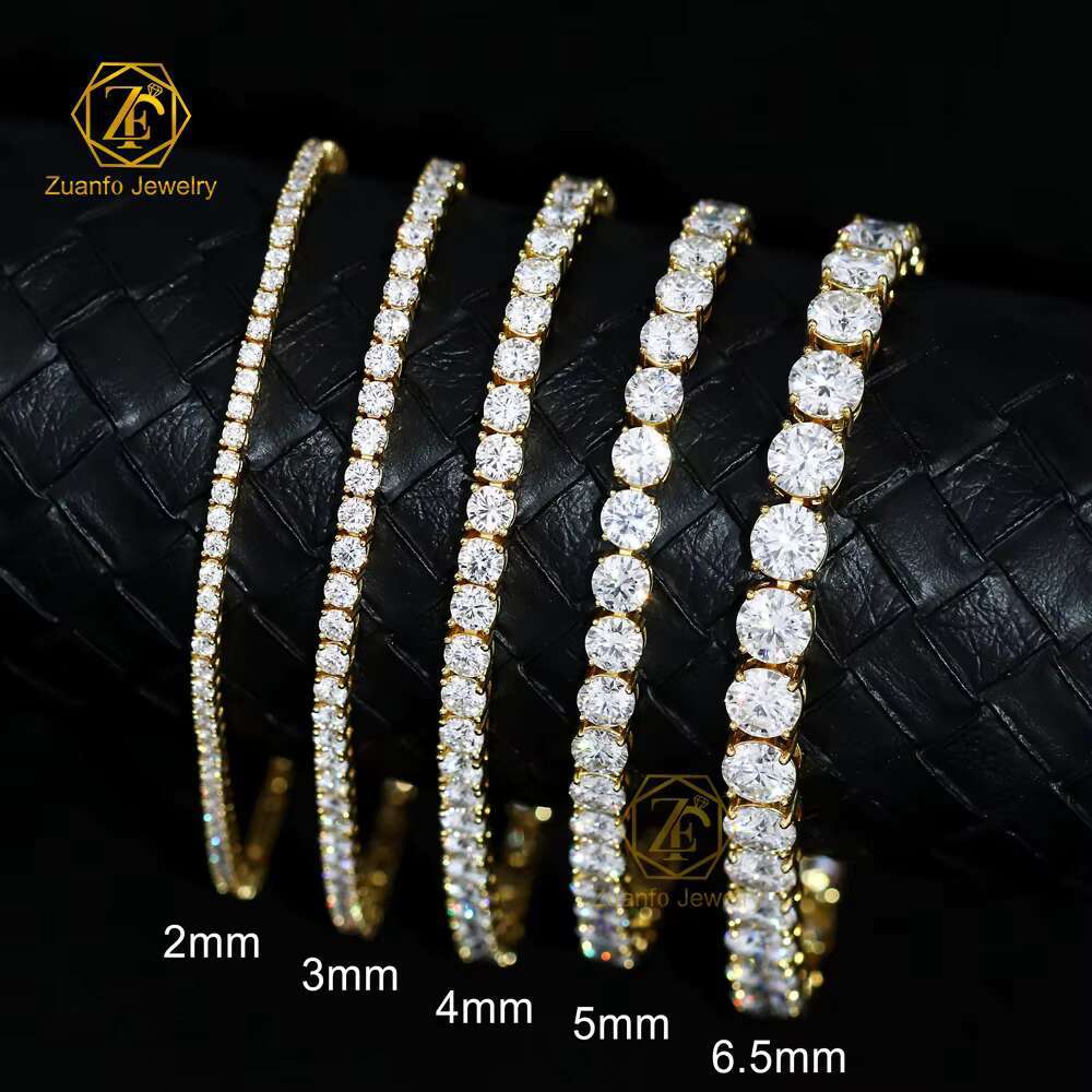 Factory Custom 10K 14K Solid Gold Tennis Chain Hip-Hop Iced DEF VVS Lab Grown Diamond Bracelet Perfect Gift for Men Women
