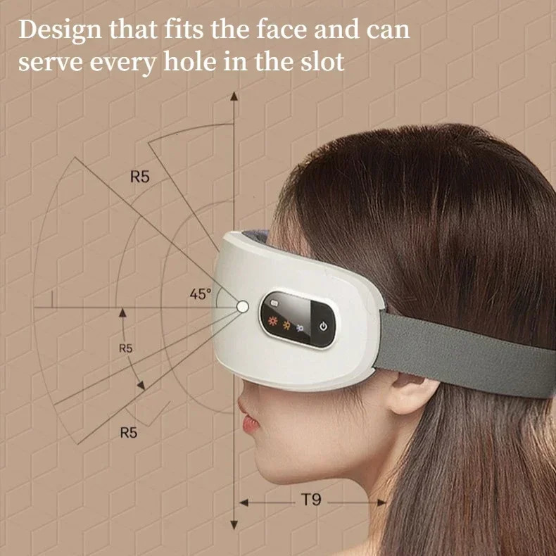 Eye Massager with Heat Vibration Bluetooth Music Smart Massage Eye Mask for Eyes Relax Reduce Eye Strain Improve Sleep 250612