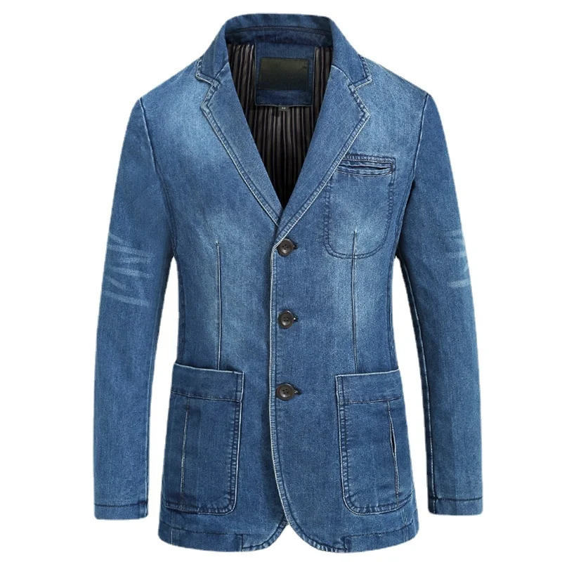 Spring Casual Cotton Denim Suit Jacket Men Winter Classic Fashion Slim Washed Retro Blue Jeans Blazer Coat Male Clothing 250614
