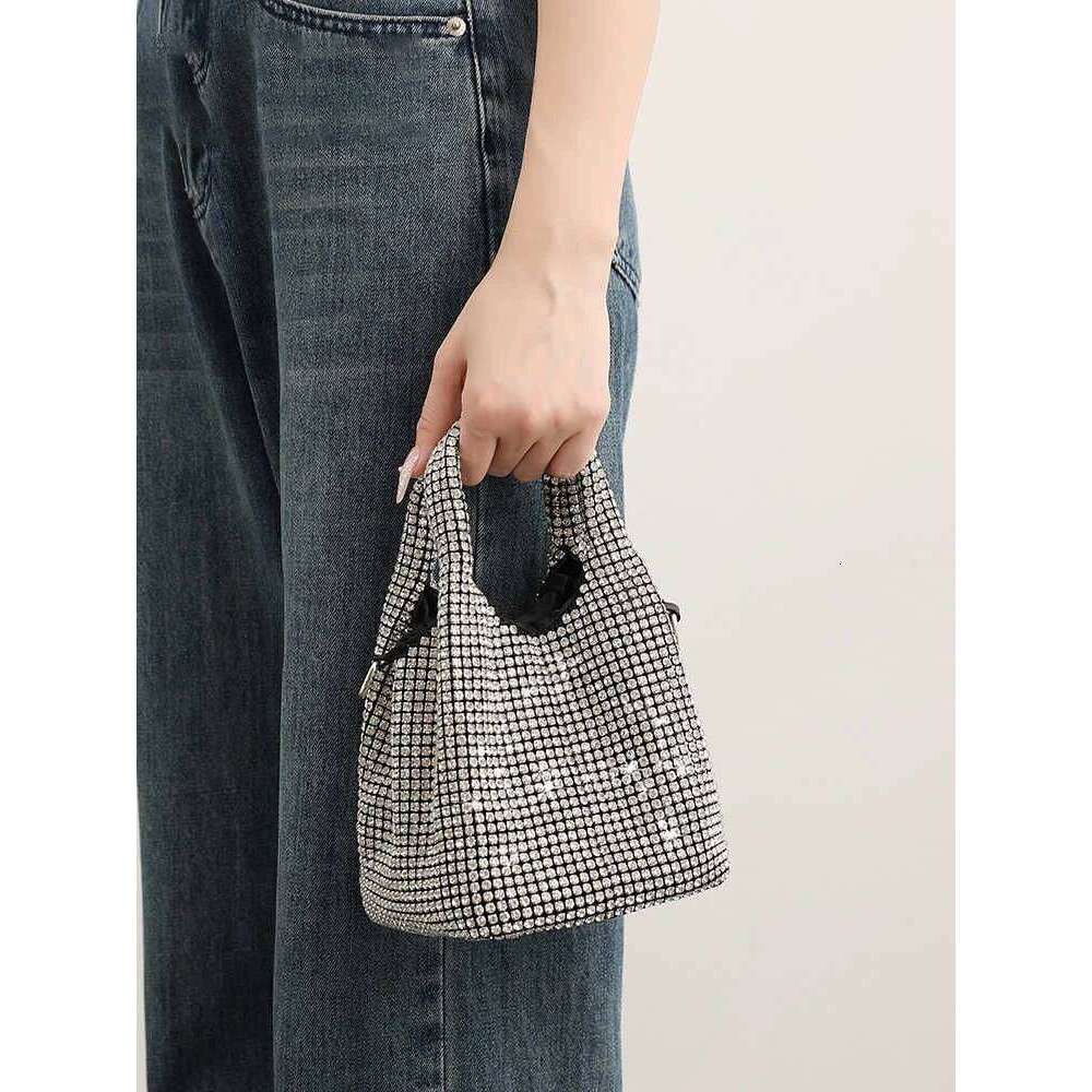 Designer Rhinestone Women's Handbags New Temperament Shiny Party Banquet Shoulder Crossbody High-end Bucket Bags