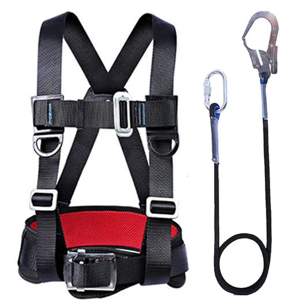 Highaltitude Work Safety Belt Ropes Hook Outdoor Rock Climbing Three Point Harness Electrician Construction Equipment 250611