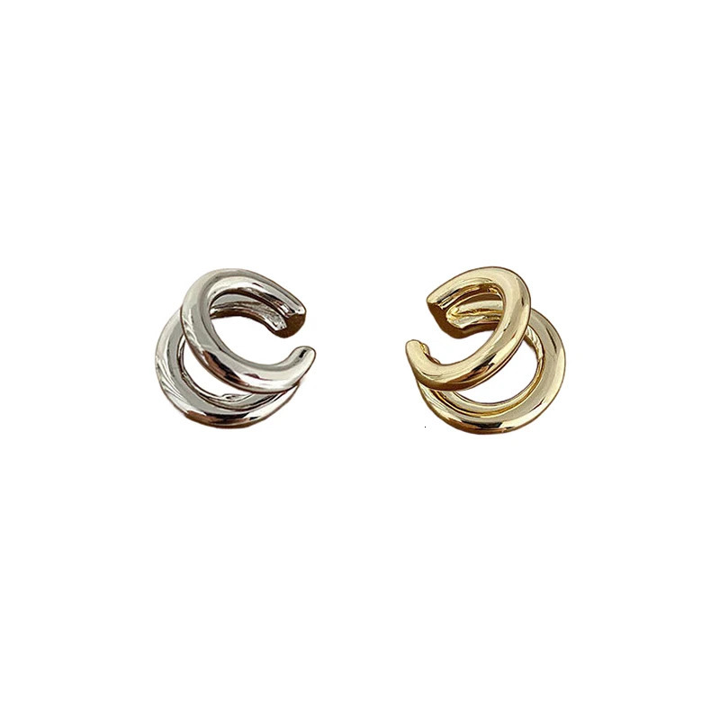 Piercing Earcuff Double Circle Ear Cuff Faux Earrings For Women Man Hiphop Vintage Cuffs Earclips Accessories Korean 250610