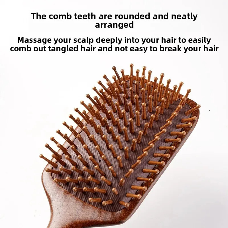 Large Size Wooden Airbag Comb Sandalwood Massage Comb Home Use Big Size Scalp Meridian Fluffy Airbag Comb Professional Salon Hai 250612