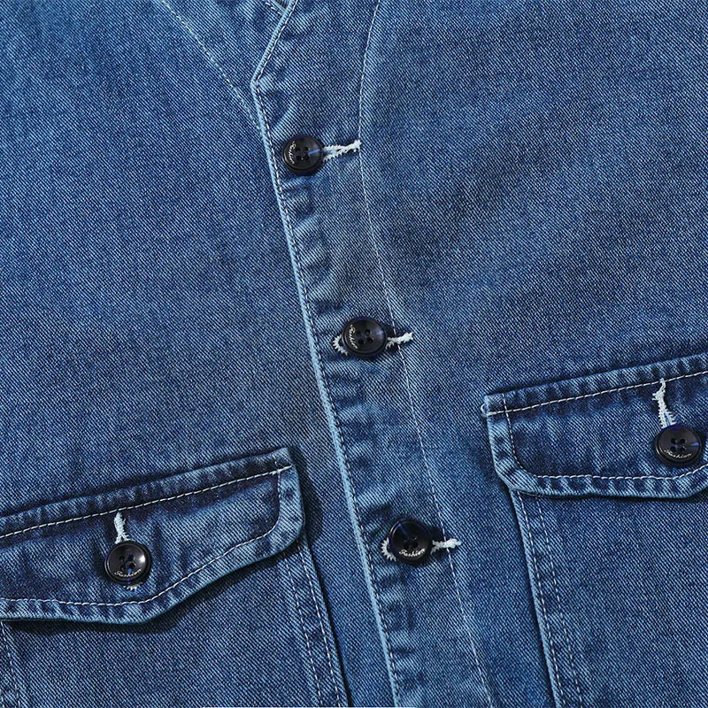 Denim Vest Mens Jacket Spring Summer Jeans Jacket V-neck Korean Vest Loose Casual Fashion All-match Style Male Clothing 250614