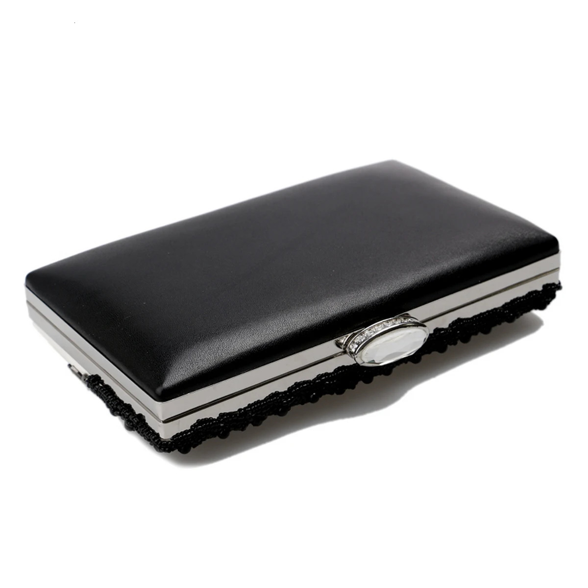 Fashion PU Beading Evening Bags Black Color Party Small Day Clutch One Side Pearl Embroidery Wedding Handbags Purse 250614