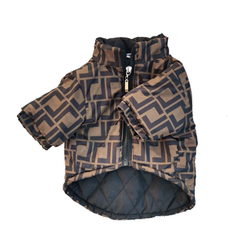 Jackets Dog Designer Coats Dog Clothes Apparel Classic Lettering Pattern Pet Winter Coats Windproof Waterproof Dogs Jackets Cold Weather Warm Puppy Clothing Brown
