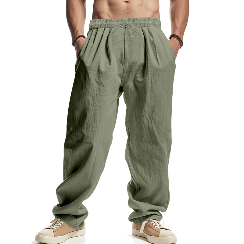 2025 new Designer sweatpants men's trousers trendy long pants for men loose and casual linen hip-hop beach sports wide-leg for men European size 