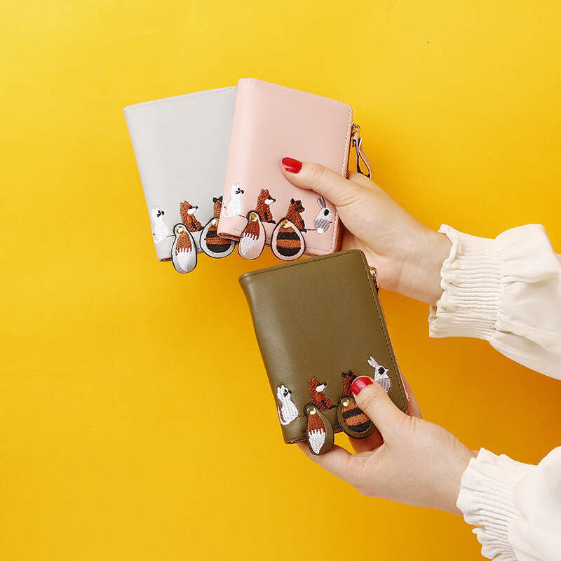 Hot Selling New Women's Short Student Wallet Korean Version Cute Fresh Card Holder Cartoon Mini Personality Coin Purse