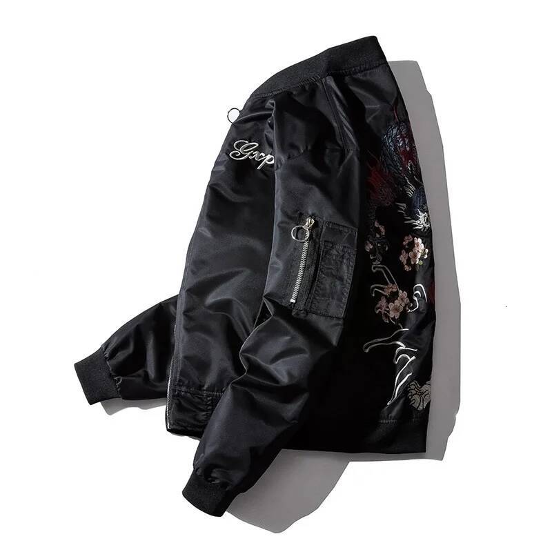 2025 Embroidery Mens Bomber Dragon Tiger Autumn Winter Pilot Men Hip Hop Japanese Baseball Youth Jacket Streetwear Male
