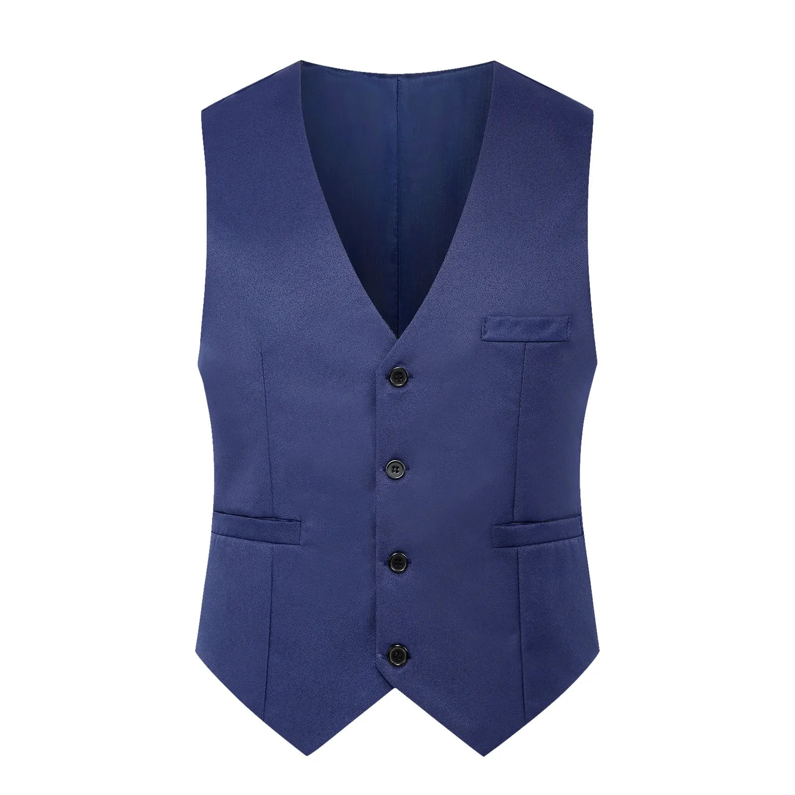 British Fashion Mens Suit Vest Slim Waistcoat Male Party Formal Wear VNeck Button Down Vests Jackets With Pockets 250613
