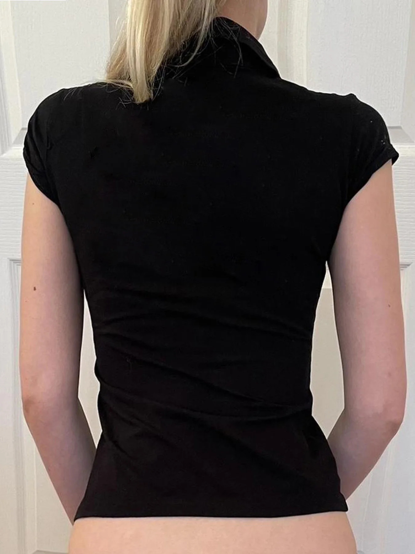 Fashion Safari Style Summer tie Chic Polo Shirts Metal Button Slim Fit n Packets Causal T-Shirts 250609