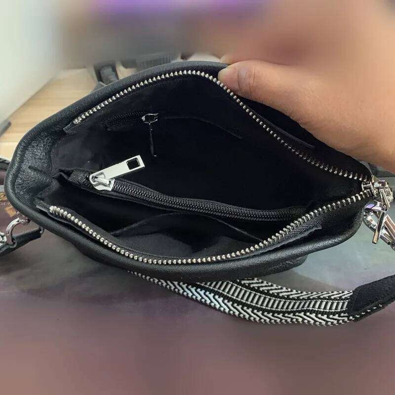 Ladies Bags Flap Small Crossbody Women Genuine Leather Bag Wide Strap Design Casual Solid Color Cell Phone Purses Messenger