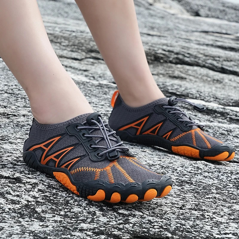 Mens Qiuck-Dry Aqua Non-Slip Water Shoes Womens Couples Outdoor Wading Breathable Beach Swimming Five Finger Sneakers 250609