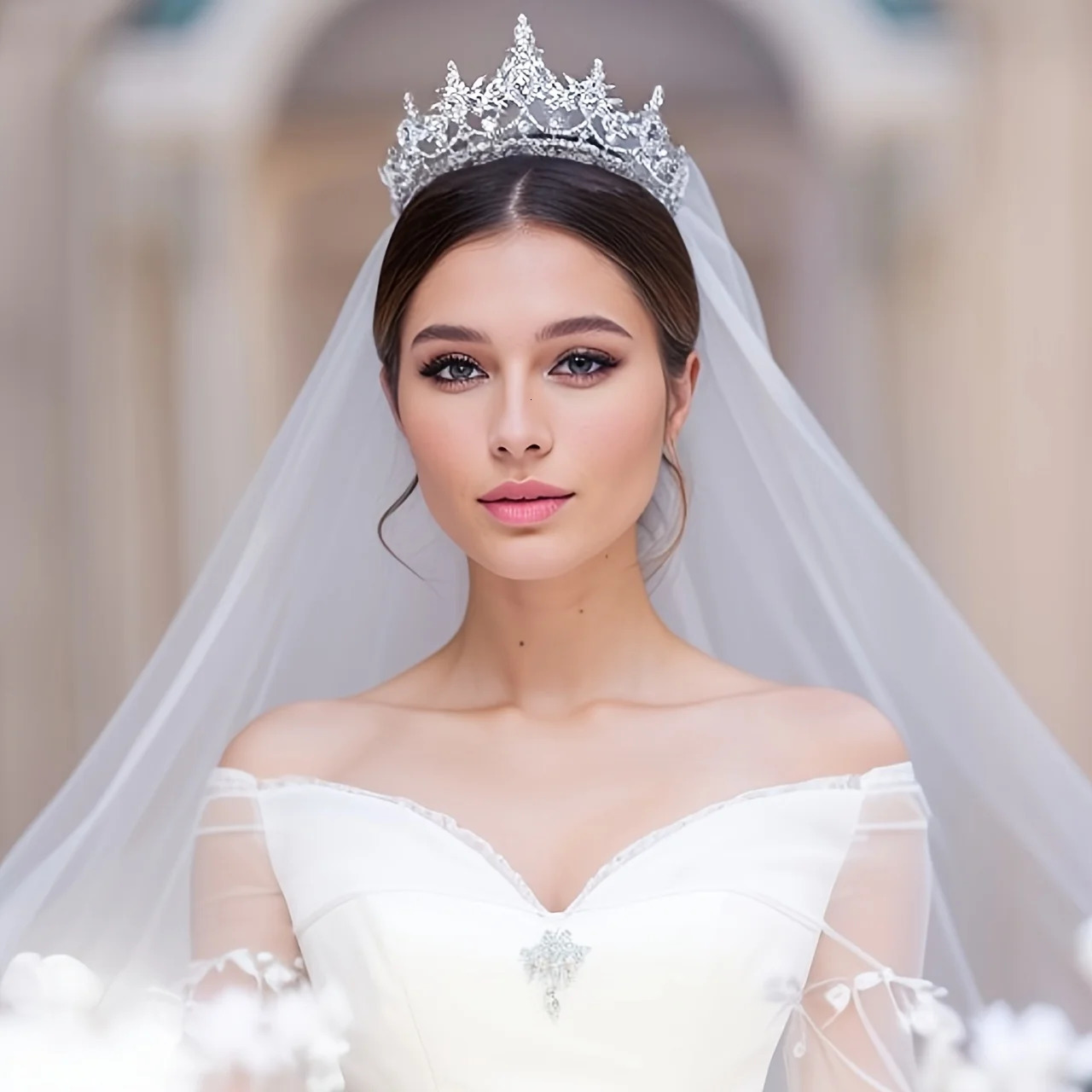 Fashion Silver Color Bridal Crowns For Wedding Hair Accessories Crystal Princess Tiaras Diadem Women Hair Accessories 250610
