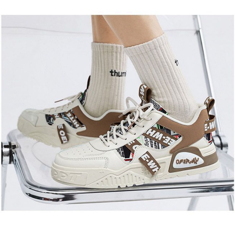 2025 Free Shipping Men's Shoes Fashion New Designer Breathable Thick Bottom Sports and Leisure Board Shoes balck khaki