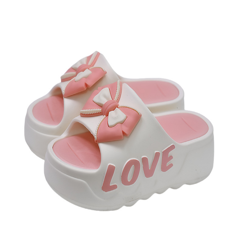 Summer New Thick soled Women's High Heels Indoor Fashion Bow Designer Sandals Women's Fashion Sandals Women's Slippers