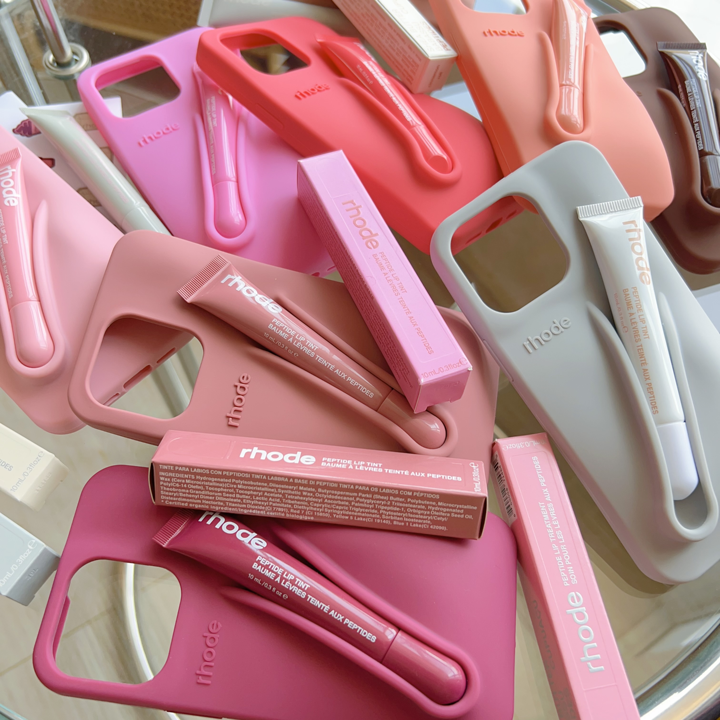 rhode phone case Minimalist Solid Color Rhode Soft Silicone Case For iPhone 16 15 14 PIus 11 13 12 Pro Max Can Be Installed With Lipstick Back Cover