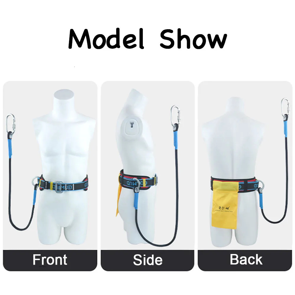 Single Waist Work Safety Belt Highaltitude Harness Outdoor Rock Climbing Training Electrician Construction Safe Rope Hook Suits 250611