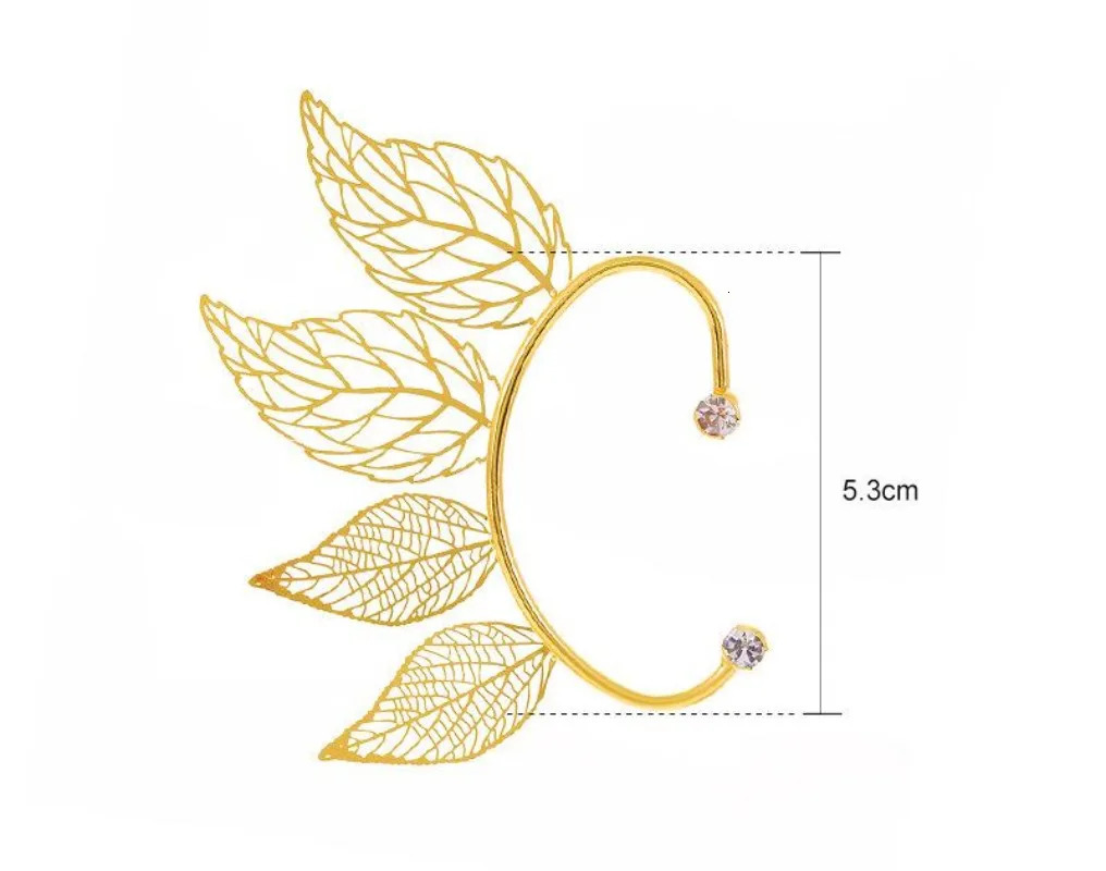 Personalized simple fashionable sparkling hollow leaf earrings song special style original ear clip womens accessory 250610