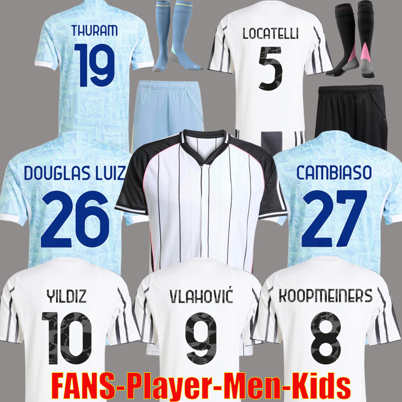 2025 juve jersey juventuss 25 26 soccer jerseys men kids kit football shirts VLAHOVIC CHIESA YILDIZ sets