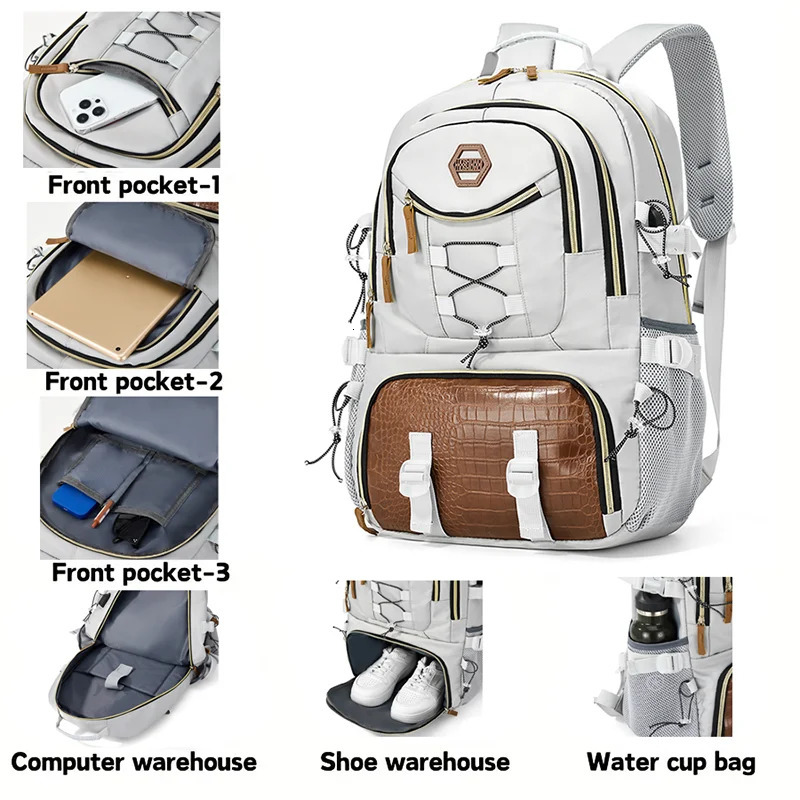 Large Capacity Outdoor Travel Backpack Mens Hiking Backpack with Shoe Compartment Spacious Travel Bag Sports Camping Backpack 250609