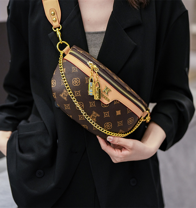Free shipping designer small bag for women 2025 new fashion chain women's chest bag high-end sense shoulder bag versatile western-style crossbody
