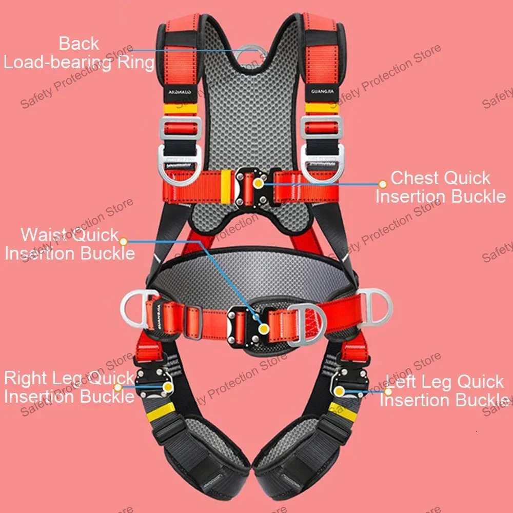 Fivepoint High Altitude Work Safety Harness Full Body Belt Rope Outdoor Climbing Construction Protect Equipment 250611