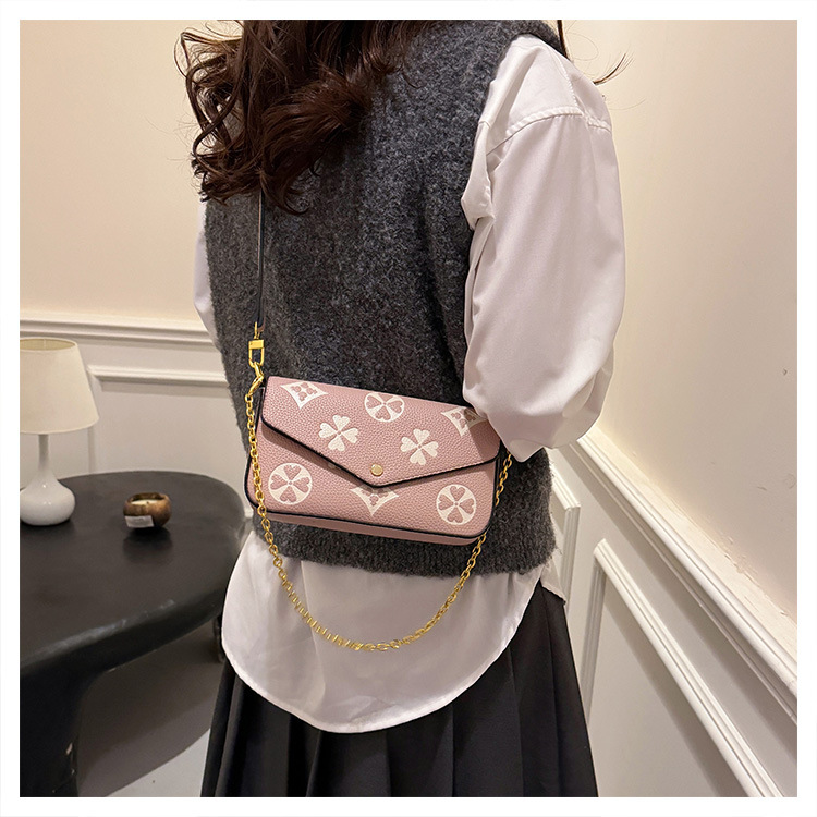 Free shipping new designer Shoulder Bags womans ladies chain flap lady fashion black brown printing handbag women crossbody Underarm bag