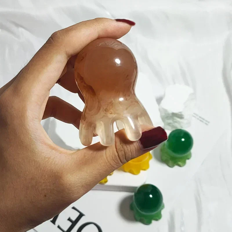 Resin Octopus Comb Head Massager Meridian Scraping Scalp Massage Acupuncture Spa Body Home Health Therapy Tool 250605