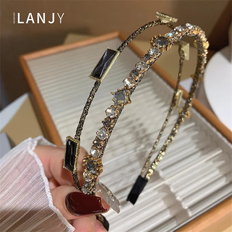 Heavy Industry womens hair accessories Super Flash Water Diamond Double layer headband Hair Hoop bands Hair Clip Crystal for w 250610