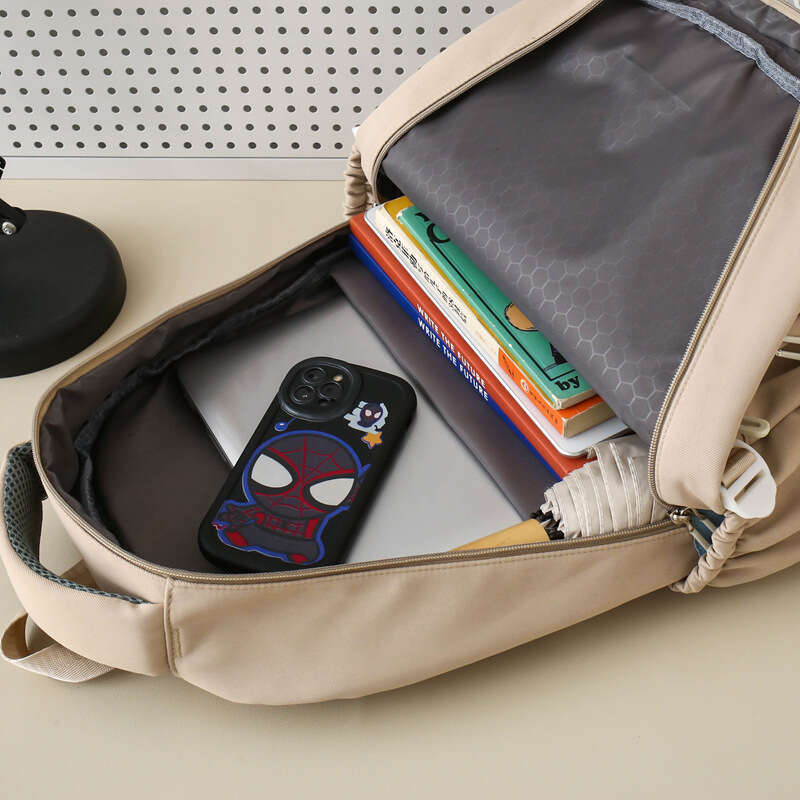 Korean Style INS Female Middle School Students, Large Capacity, Simple Solid Color Backpack for Junior High, High School, and College Students