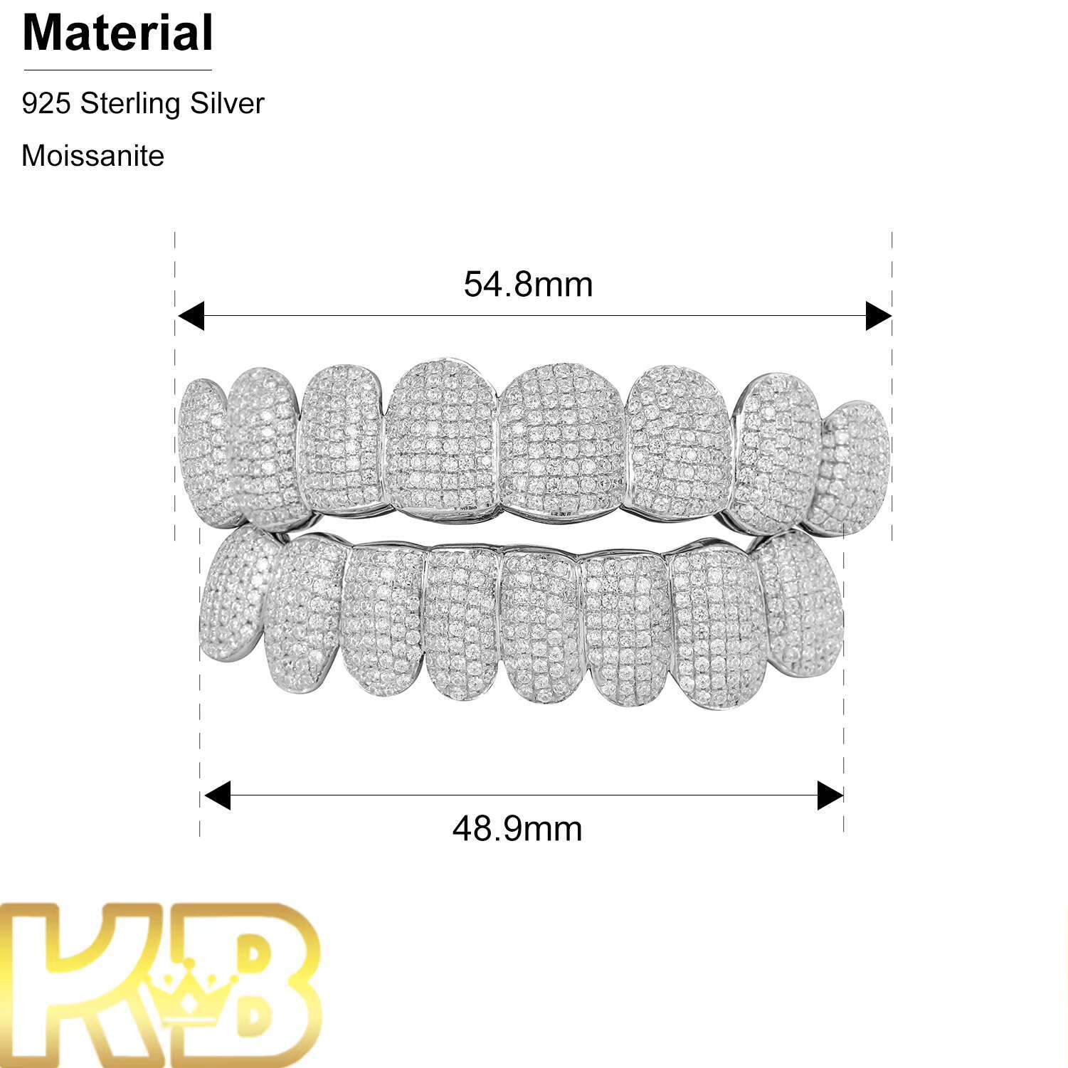 Personalized VVS Moissanite Iced Out 925 Sterling Silver Mens Hip Hop Body Diamond Dental Teeth Grillz for Men