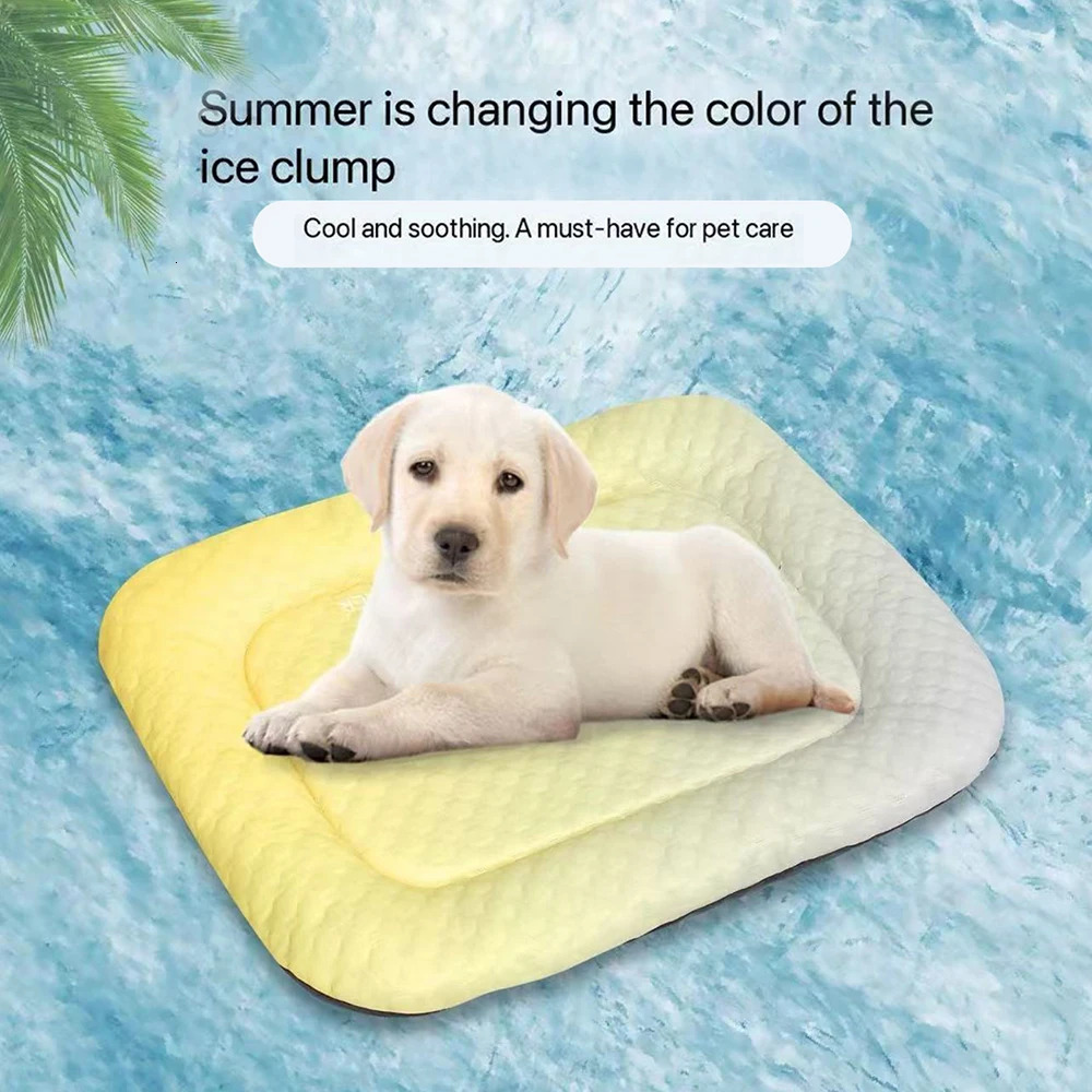 Breathable Cooling Pet Bed for Cats Dogs - Ice Fabric Summer Mat Chill Pad for Kennel Indoor Outdoor Use Lightweight 250614