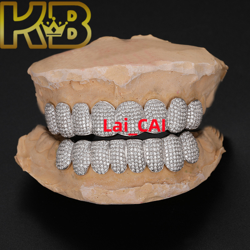 Personalized VVS Moissanite Iced Out 925 Sterling Silver Mens Hip Hop Body Diamond Dental Teeth Grillz for Men