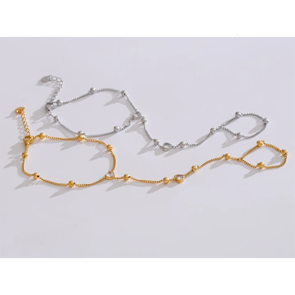 designer bracelet women luxury jewelry gold mens bracelet Trendy Stainless Steel Zircon Beads Back of Hand Chain Finger Bracelet Fashion Chic Sexy Jew - view 3
