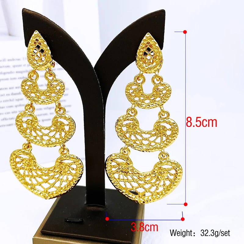 Women Big Drop Earrings 18K Gold Plated Long Earrings Fashion Jewelry Wedding Accessories Trending 250610