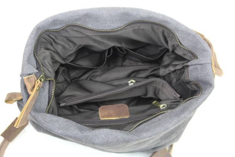 Korean Retro New Vintage military canvas +leather Shoulder Men's Messenger Sling Bag male Cross-body Drop shipping