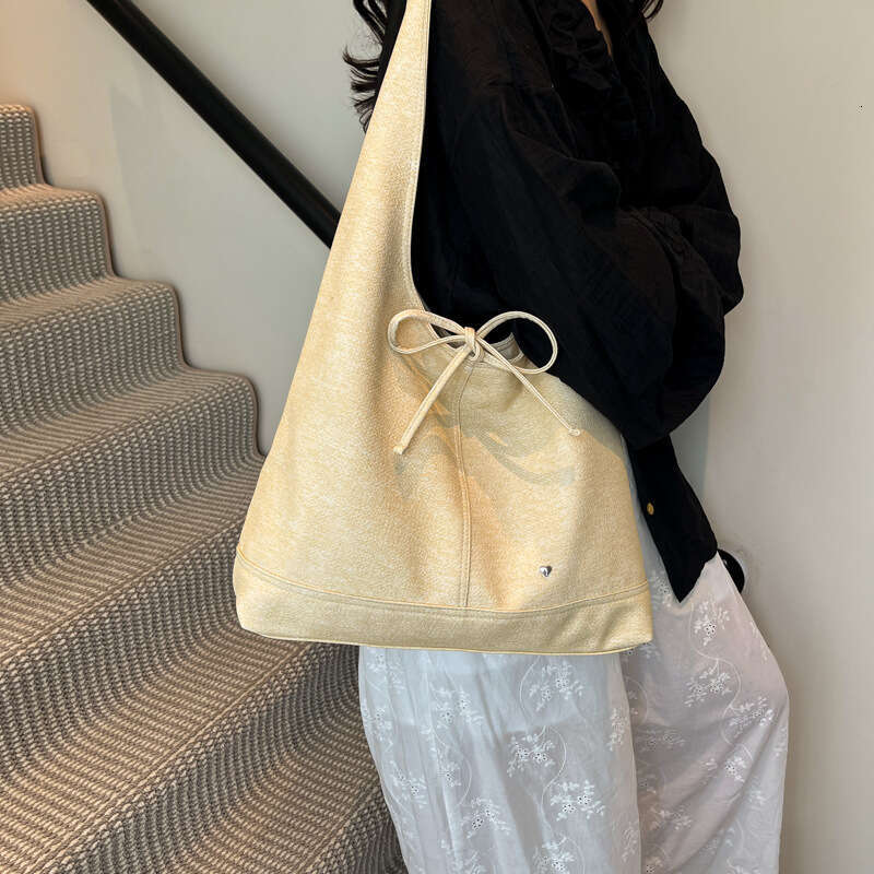 Women's 2025 New French Style Bowknot Strap Handbag Large Capacity Fashion Versatile Korean Version Shoulder Bag for Women