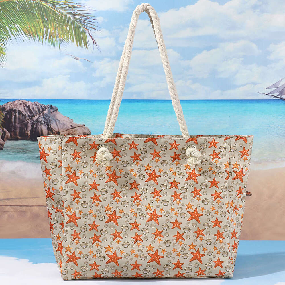 New Printed Beach bag Tote Bag Large Capacity Casual Shoulder Simple Fashion Summer Travel