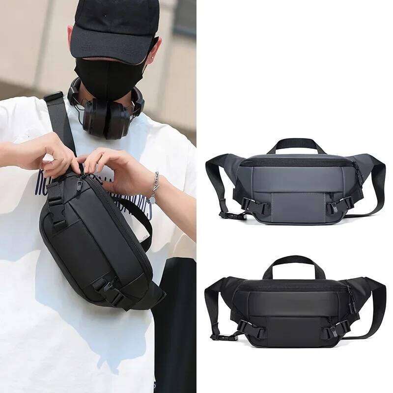 Nylon Waterproof Ride Fanny Pack Fashion Business Handbag Men Belt Casual Travel Shoulder Crossbody Chest Male Waist Bag