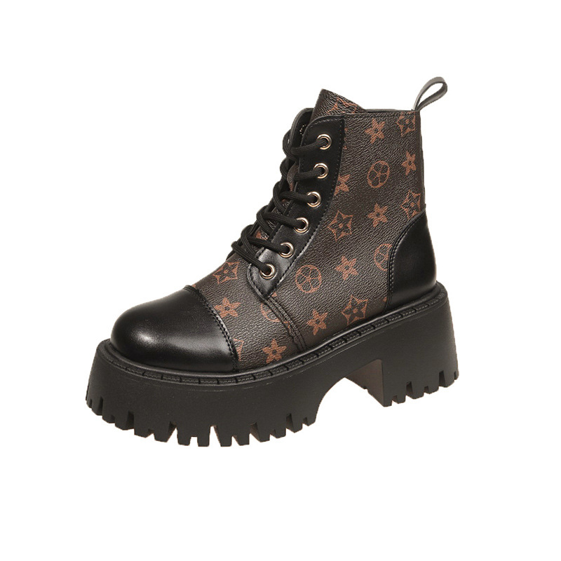 free shipping designer for women Autumn new fashionable simple and versatile Martin boots vintage black Knight Boots