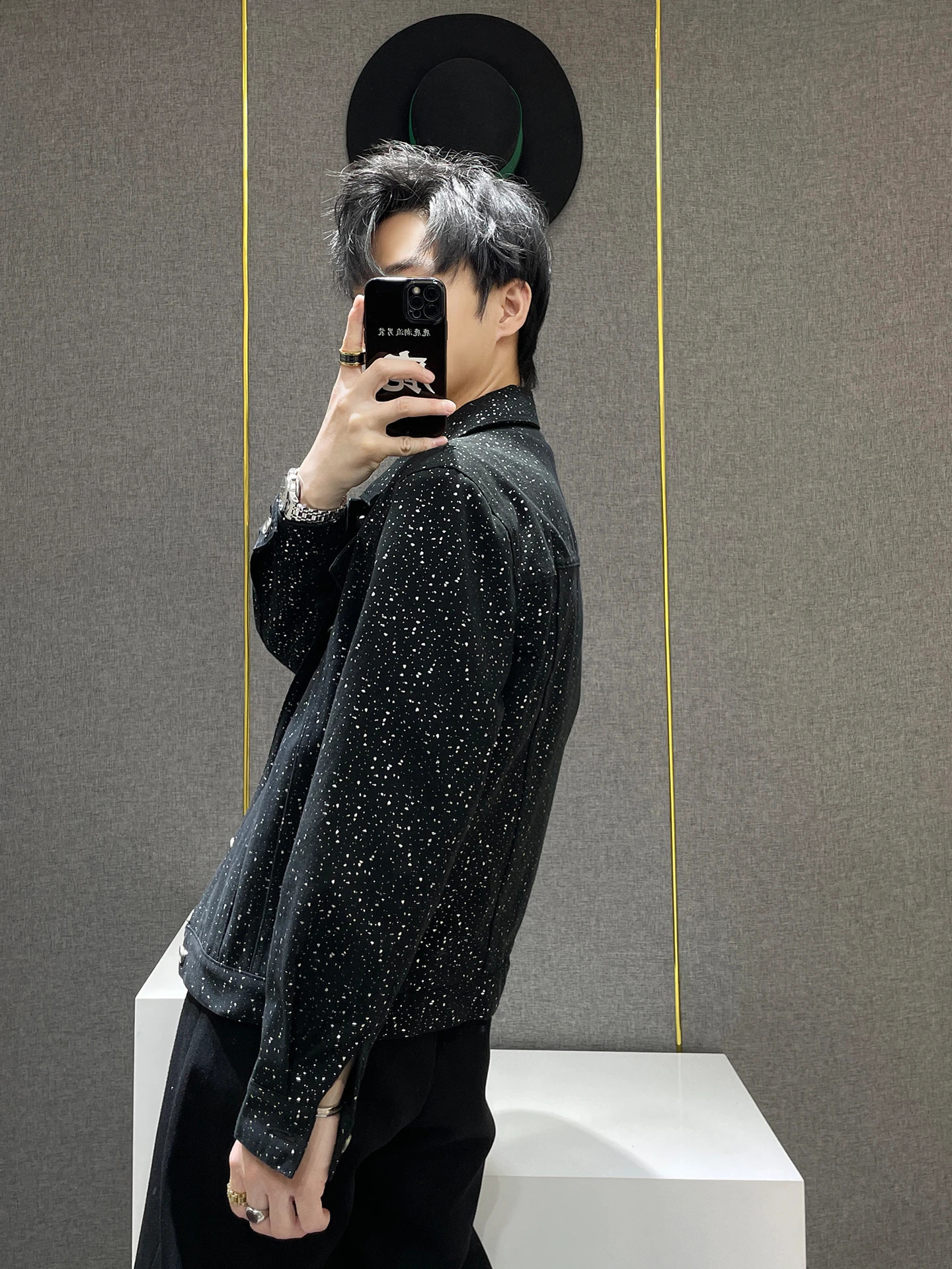 Mens Highend Starry Sky Diamond Denim Jackets Spring Autumn Niche Trendy Fashion Versatile Chic Coats 250614