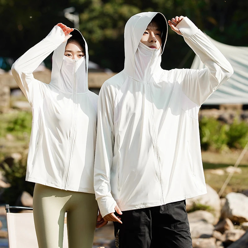 Summer Highquality Ice Silk Couple Sunscreen Clothes UV Resistant Ultrathin Breathable Outdoor Fashion Trend Versatile Jacket 250614