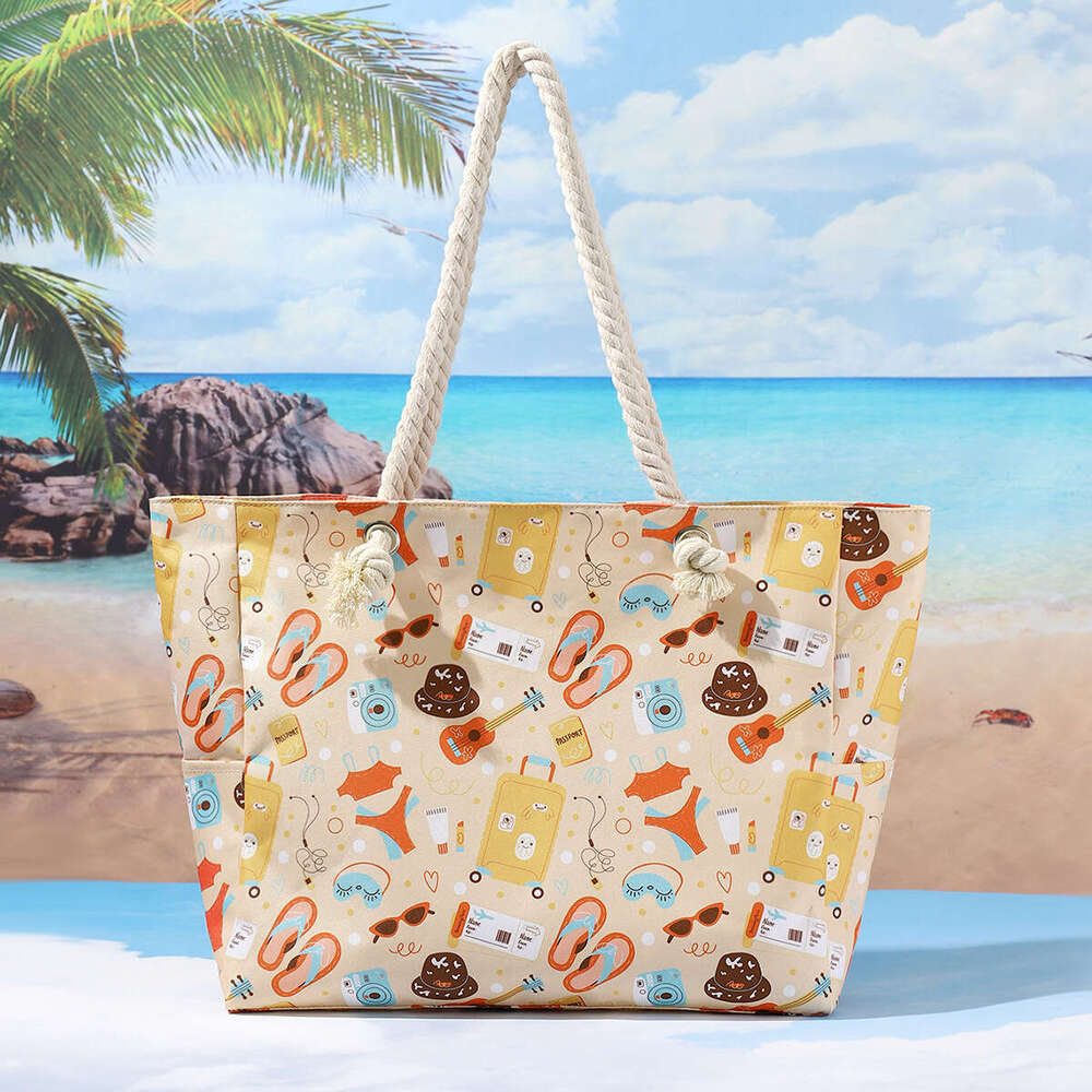 New Printed Beach bag Tote Bag Large Capacity Casual Shoulder Simple Fashion Summer Travel
