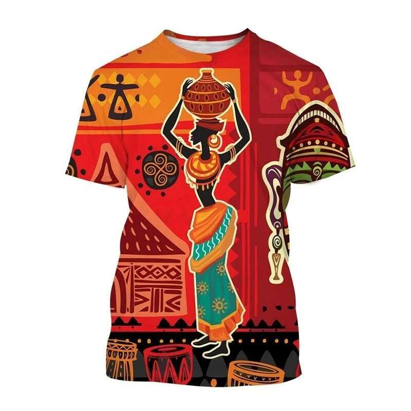 New Summer African Horde Graphic 3D Print T-Shirts Men Women Bohemia Female T Shirt Short Sleeve Oversized Tee Top Kid